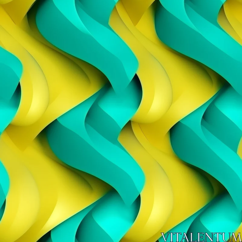 Yellow and Blue Waves Seamless Pattern