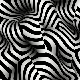 Black and White 3D Stripes - Optical Illusion Artwork