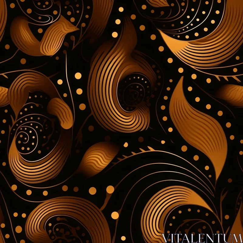 Elegant Black and Gold Seamless Pattern AI Image