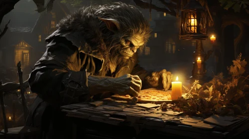 Mysterious Goblin Writing in Tavern