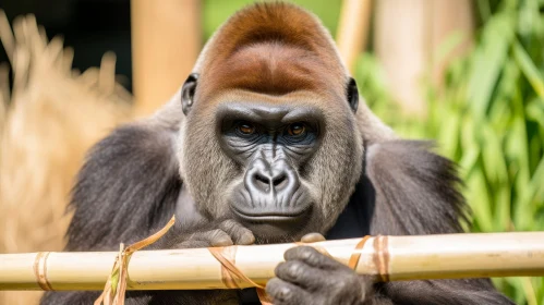 Serious Gorilla Portrait - Wildlife Photography