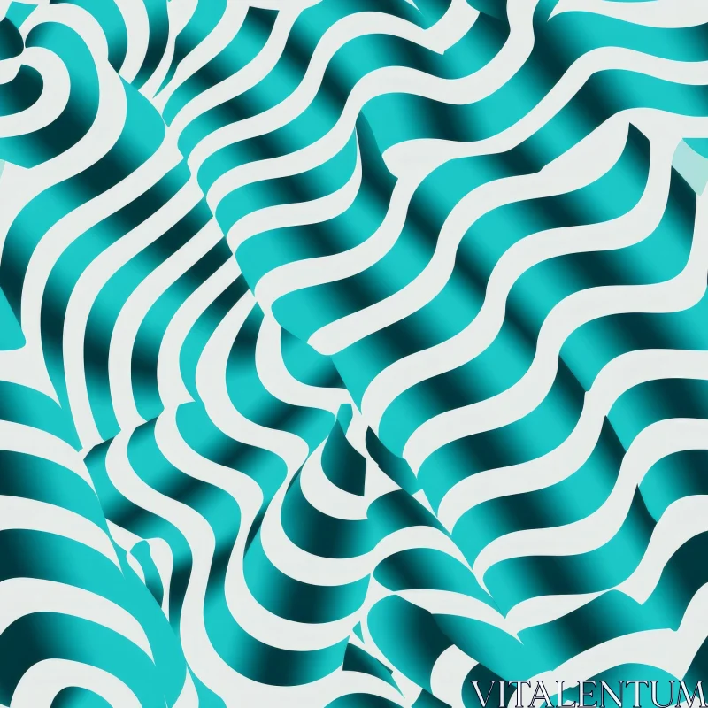 Blue and White Waves Seamless Pattern | Abstract Design AI Image
