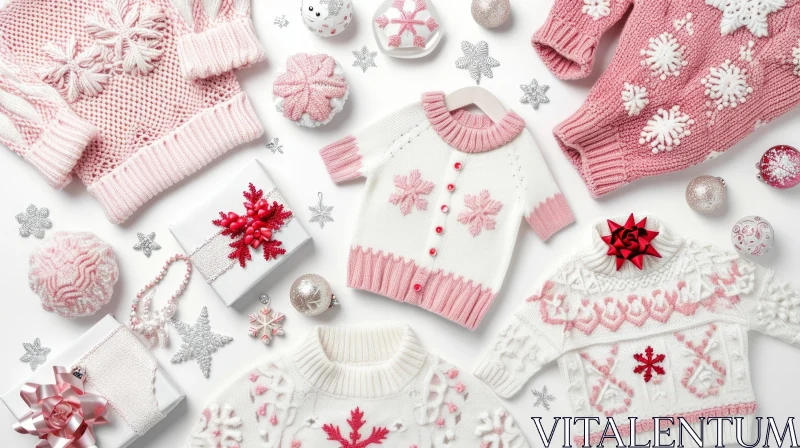 Captivating Christmas Baby Clothes and Decorations AI Image