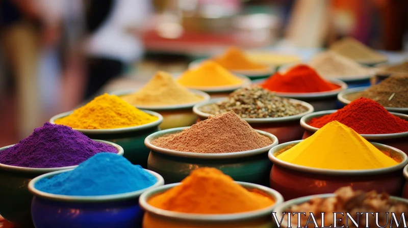 AI ART Colorful Spice Bowls Arrangement