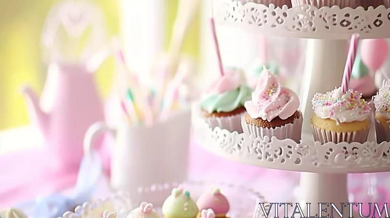 Delicious Pink and White Cupcakes | Sweet Treats for Every Occasion AI Image