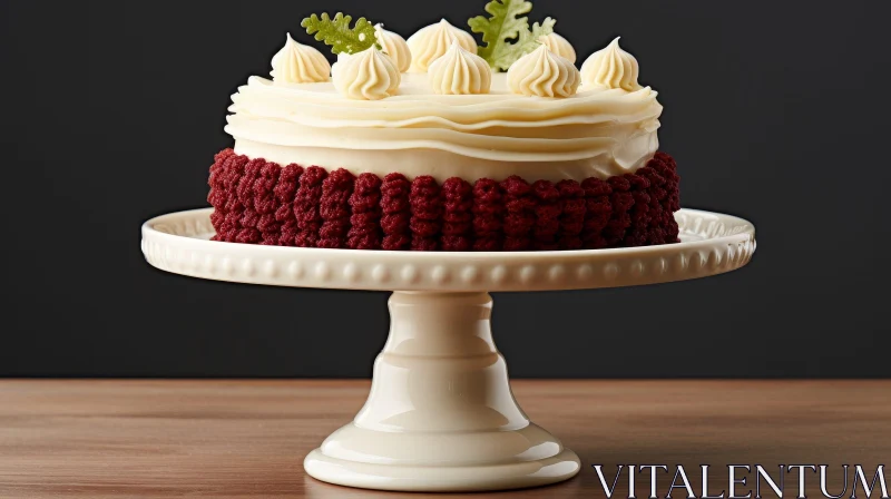AI ART Delicious Red Velvet Cake with Cream Cheese Frosting