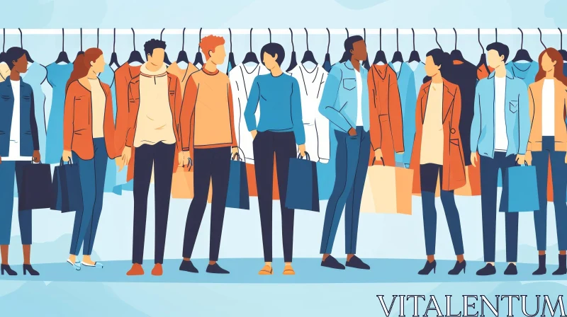 Discover the Beauty of Diversity: A Captivating Group of People Shopping for Clothing AI Image