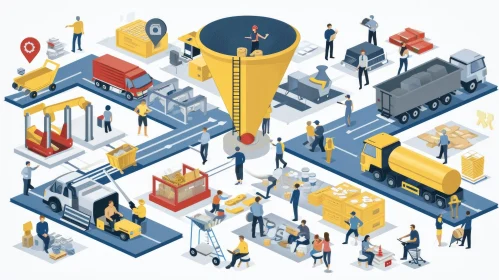 Factory Production Line: A Detailed Depiction of the Manufacturing Process