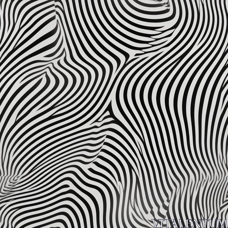 Monochrome Zebra Stripes Pattern for Stylish Designs AI Image