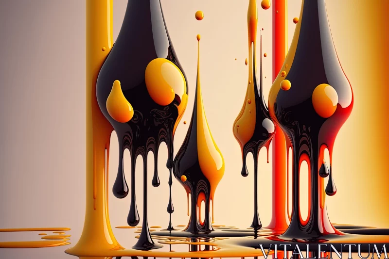 Colorful Oil Drip Pattern: Realistic and Fantastical Elements AI Image