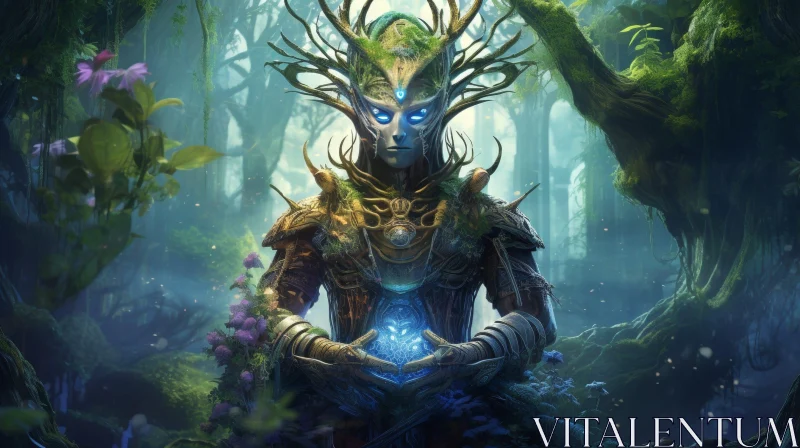 AI ART Enchanted Forest Spirit - Digital Painting