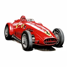 Exquisite Red Racing Auto Illustration | Golden Age Style