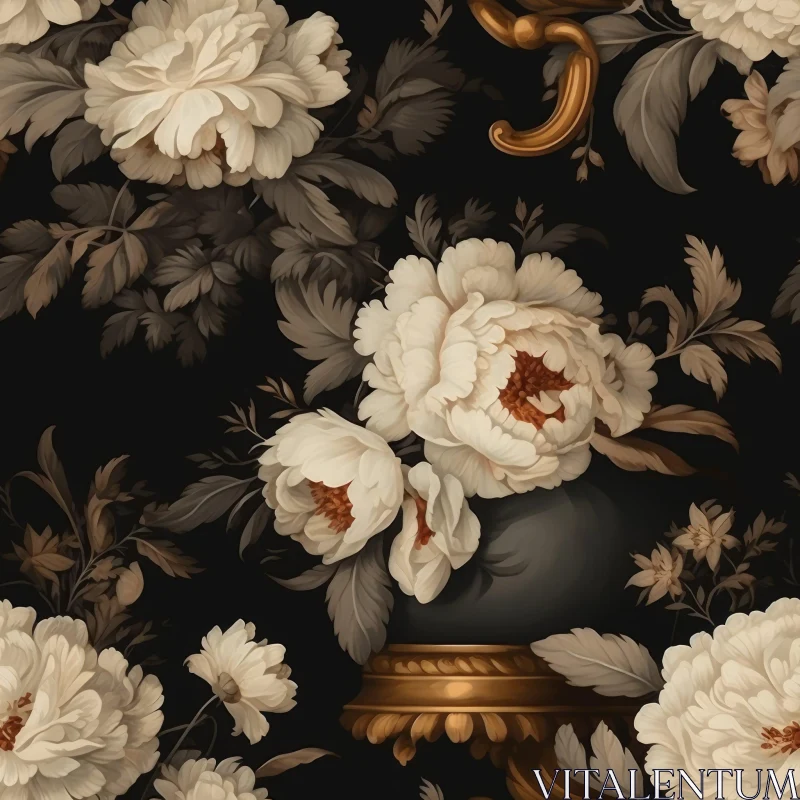 Luxurious Floral Pattern with Peonies AI Image