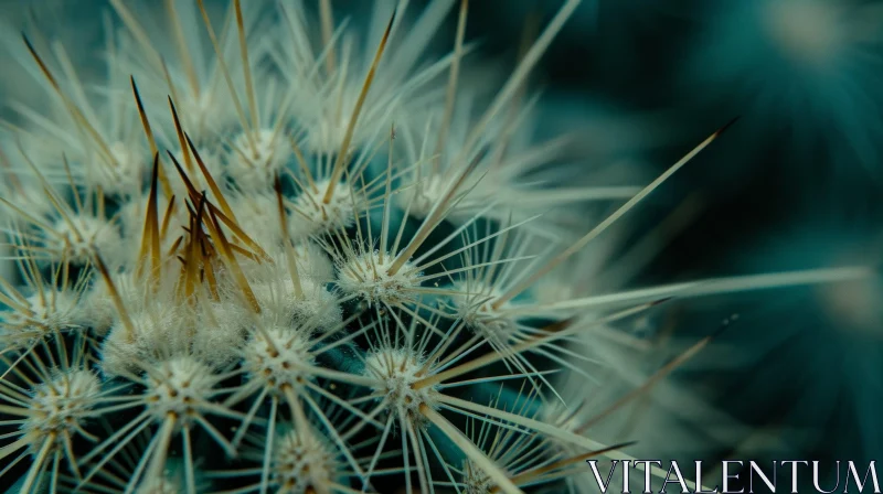 Close-Up of Green Cactus with White Spines | Nature Photography AI Image