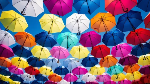 Colorful Umbrellas in the Sky