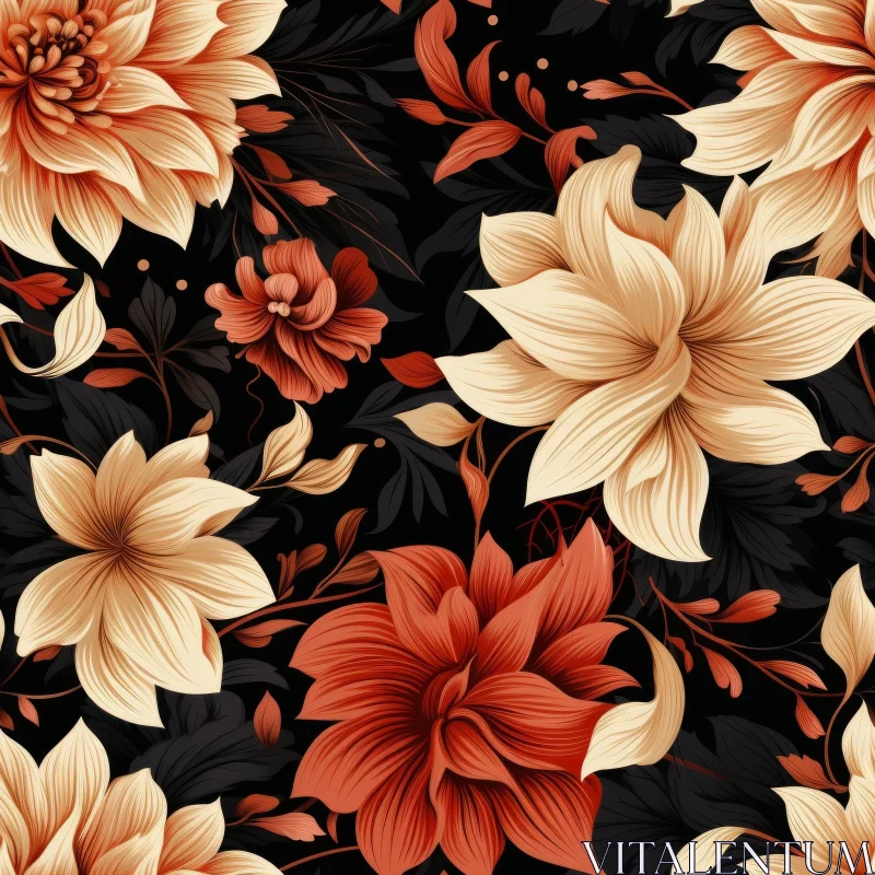 Dark Floral Pattern for Home Decor AI Image