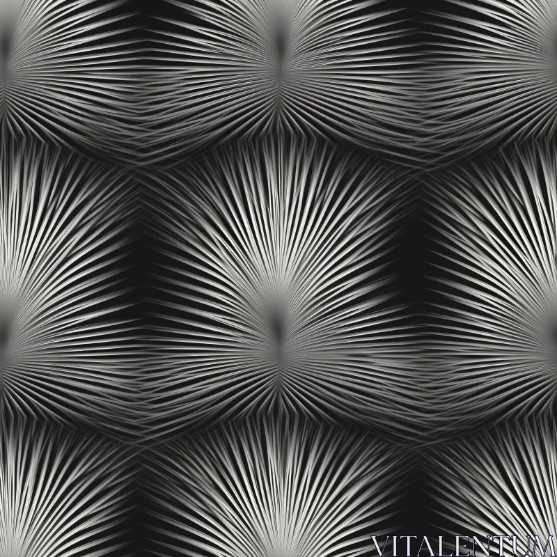 Symmetrical Black and White Abstract Pattern AI Image