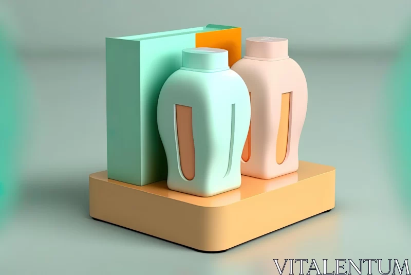 Vibrant Plastic Container with Realism and Surrealism Elements AI Image