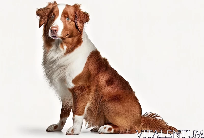 Australian Shepherd Dog | Red and Bronze Fur | Digitally Enhanced AI Image