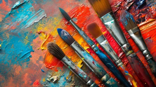Colorful Painter's Palette with Vibrant Oil Paint | Abstract Art