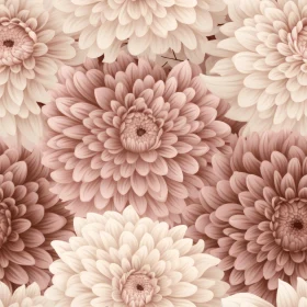 Pink and Cream Dahlia Floral Pattern