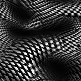 Checkered Glossy Rippled Pattern - Dark Atmosphere Background