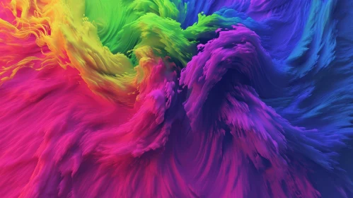 Fluid Rainbow Abstract Painting