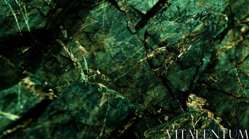 Green Marble Surface - Abstract Close-up Texture AI Image