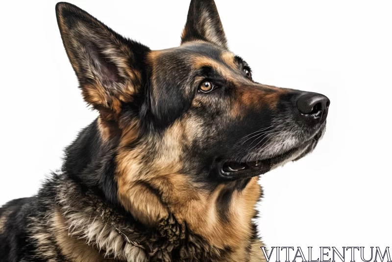 Stunning Portrait of a German Shepherd Dog in Isolation | Colorized 8k Image AI Image