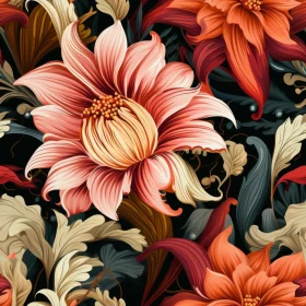 Classic Floral Pattern on Dark Background