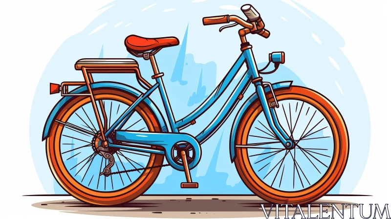 Colorful Cartoon Bicycle Drawing AI Image