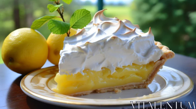 AI ART Delicious Lemon Meringue Pie on White Plate