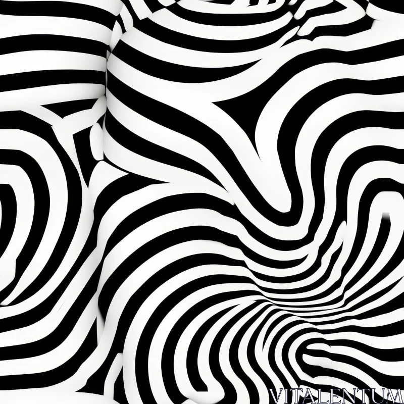 Hypnotic Black and White Striped Pattern AI Image