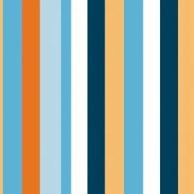 Vibrant Blue Orange White Vertical Stripes Pattern Design