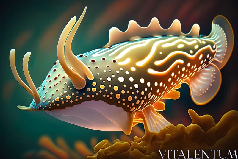 Fantastic Fish Illustration with Bioluminescent Effects AI Image