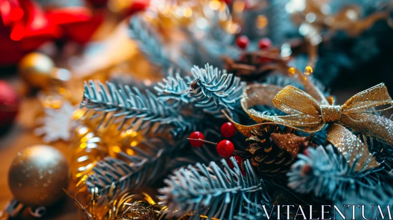 AI ART Christmas Wreath - Festive Decoration for Home and Office