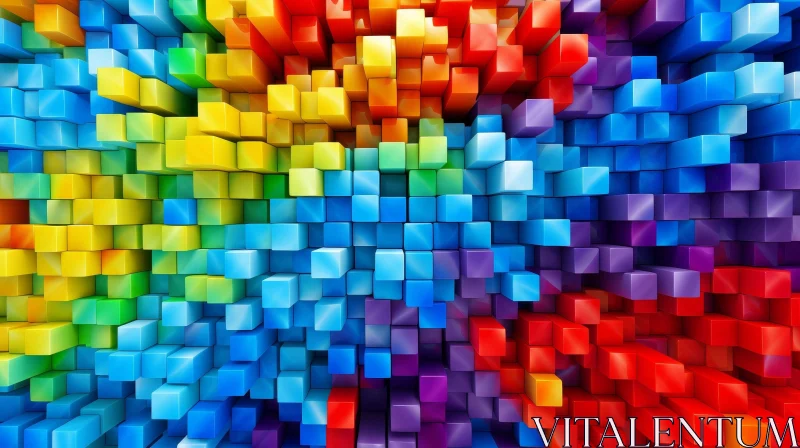 Colorful 3D Cubes Pattern | Abstract Art AI Image