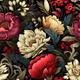 Dark Floral Seamless Pattern - Victorian Wallpaper Design