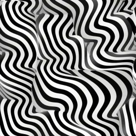Elegant Black and White Wavy Stripes - Optical Illusion Design