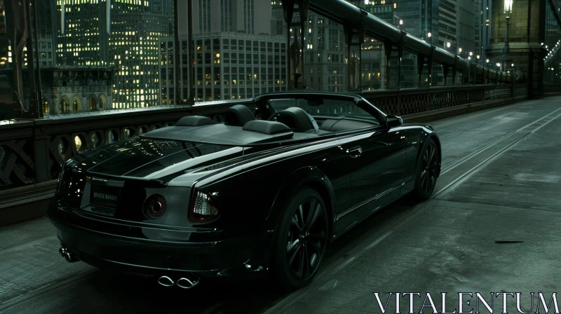 Luxury Sports Car Night Street Scene AI Image