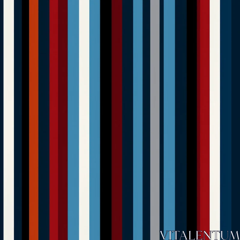 Modern Vertical Stripes Pattern in Blue, Red, Gray AI Image