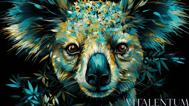 Colorful Koala Portrait - Detailed and Surreal AI Image