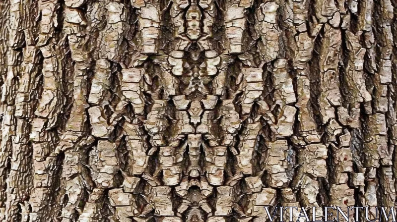 Detailed Close-Up of Tree Bark with Rough Texture AI Image