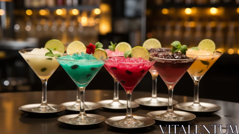 AI ART Exquisite Cocktail Display: Bar Counter Elegance