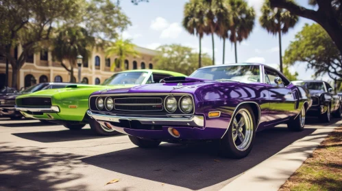Classic Muscle Cars on Street