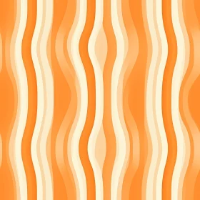 Orange and White Waves Seamless Pattern