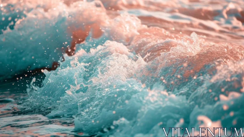 Close-up Wave Crashing on Shore | Powerful and Dramatic AI Image