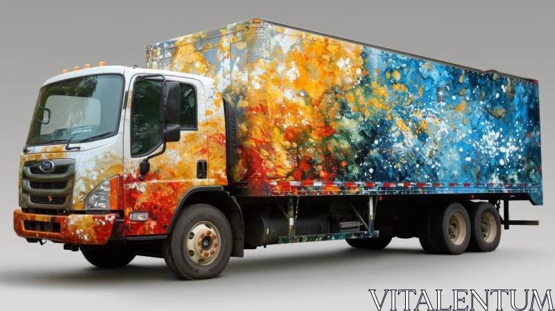 Colorful Abstract Truck: Unique Artistic Design AI Image