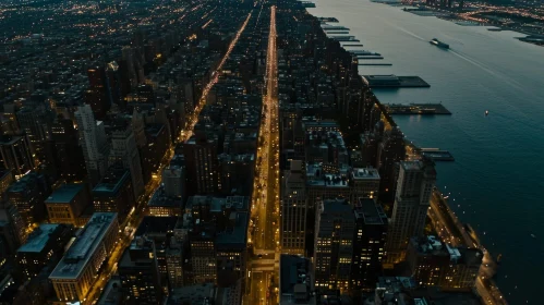 Night View of Manhattan - City Lights and Urban Landscape