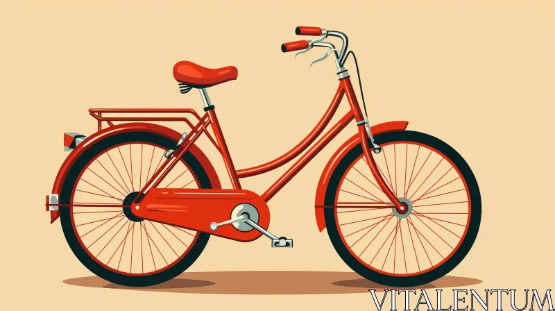 Red Bicycle Vector Illustration AI Image